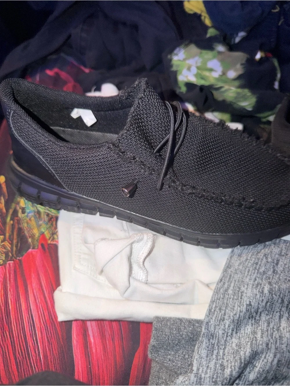 Men's Black Knit Casual Slip-On Shoes